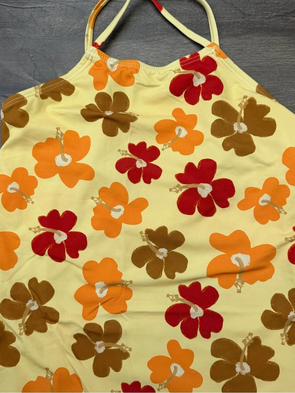 Zara Girl's Yellow Floral Print Guldor Surf Romper Swimsuit Size 9-10